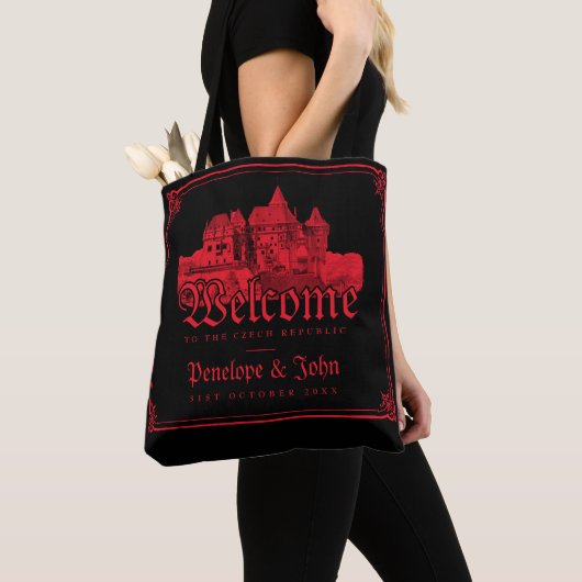 Gothic Vampire Castle Border Black Red Wedding  Tasche (Von Nahem)
