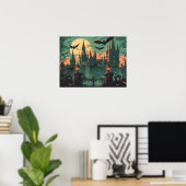 Gothic Vampire Castle under the Full Moon Poster (Heimbüro)