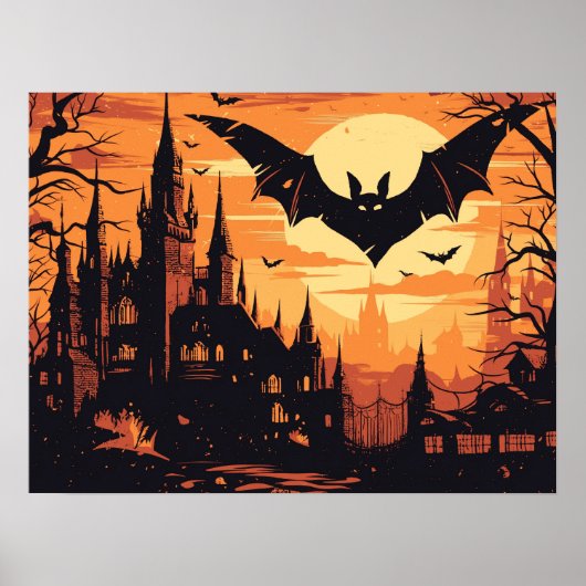 Gothic Vampire Castle under the Full Moon Poster (Vorne)