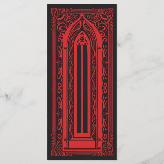 Gothic Vampire Cathedral Wedding Menu Menükarte (Rückseite)