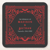 Gothic Vampire Cathedral Wedding Rechteckiger Pappuntersetzer (Vorderseite)