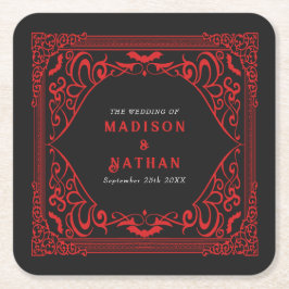 Gothic Vampire Cathedral Wedding Rechteckiger Pappuntersetzer