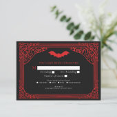 Gothic Vampire Cathedral Wedding RSVP Begleitkarte (Stehend Vorderseite)