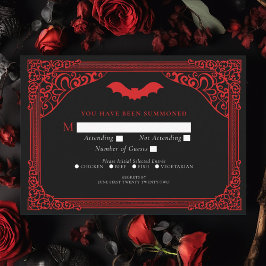 Gothic Vampire Cathedral Wedding RSVP Begleitkarte