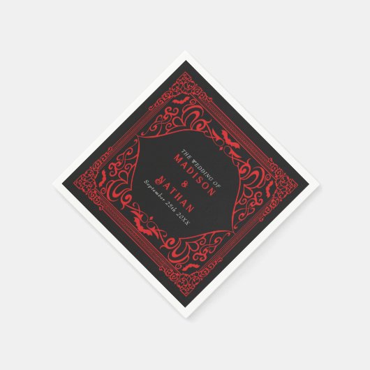 Gothic Vampire Cathedral Wedding Serviette (Ecke)