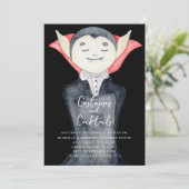 Gothic Vampire Costumes & Cocktail Halloween-Party Einladung (Stehend Vorderseite)