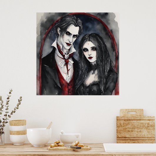 Gothic Vampire Couple Poster (Küche)