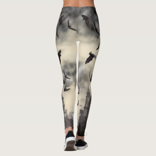 Gothic Vampire Dracula Castle Halloween Leggings (Rückseite)