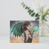 Gothic Vampire Fairy Fantasy Kunst, Dichtung und M Postkarte (Stehend Vorderseite)