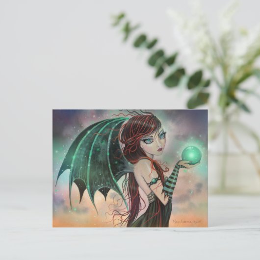 Gothic Vampire Fairy Fantasy Kunst, Dichtung und M Postkarte (Stehend Vorderseite)