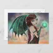 Gothic Vampire Fairy Fantasy Kunst, Dichtung und M Postkarte (Vorne/Hinten)