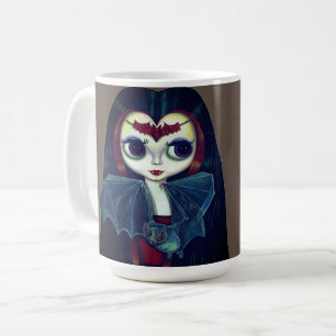 Gothic Vampire Girl mit Bat Big Eyes Niedlich Kaffeetasse