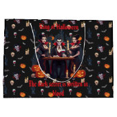 🧛 ‍ ♂️ Gothic Vampire Halloween Black Gift Bag 🎃 Große Geschenktüte (Rückseite)