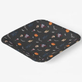 🧛 ‍ ♂️ Gothic Vampire Halloween Black Paper Plate Pappteller (Gewinkelt)