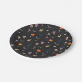 🧛 ‍ ♂️ Gothic Vampire Halloween Black Paper Plate Pappteller (Schrägansicht)