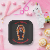 🧛 ‍ ♂️ Gothic Vampire Halloween Black Paper Plate Pappteller (Party)
