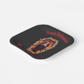 🧛 ‍ ♂️ Gothic Vampire Halloween Black Paper Plate Pappteller (Gewinkelt)