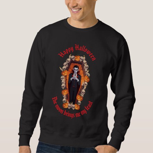 🧛 ‍ ♂️ Gothic Vampire Halloween Black Sweatshirt  (Vorderseite)