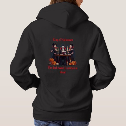 🧛 ‍ ♂️ Gothic Vampire Halloween Black Sweatshirt  (Rückseite)