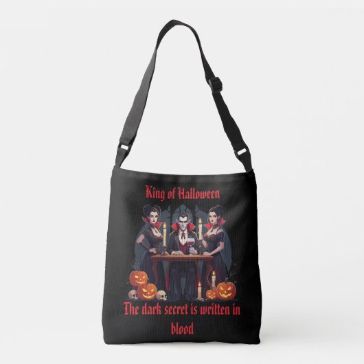 🧛 ‍ ♂️ Gothic Vampire Halloween Black Tote Tasche (Rückseite)