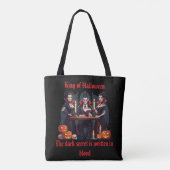🧛 ‍ ♂️ Gothic Vampire Halloween Black Tote Tasche (Rückseite)