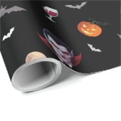 🧛 ♂️ Gothic Vampire Halloween Black Wrap 🎁 🖤 Geschenkpapier (Rolleneckpunkt)