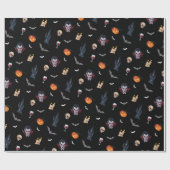 🧛 ‍ ♂️ Gothic Vampire Halloween Black Wrap 🎁 🖤 Geschenkpapier (Flach)
