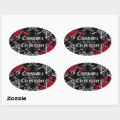 Gothic-Vampire Halloween-Gastgeschenk Hochzeit Ovaler Aufkleber (Blatt)