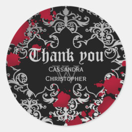 Gothic Vampire Halloween Hochzeit danke Runder Aufkleber