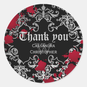 Gothic Vampire Halloween Hochzeit danke Runder Aufkleber