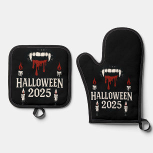 Gothic Vampire Halloween Ofenhandschuh & Topflappen-Set