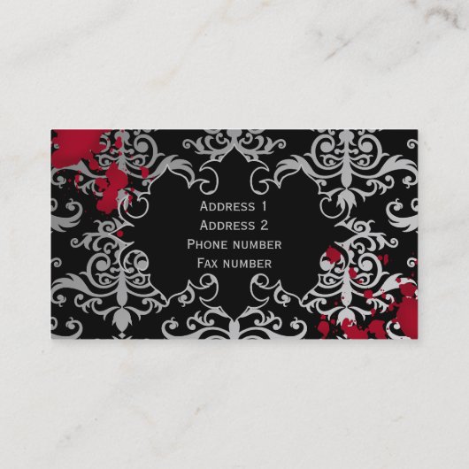 Gothic Vampire Halloween Visitenkarte (Rückseite)