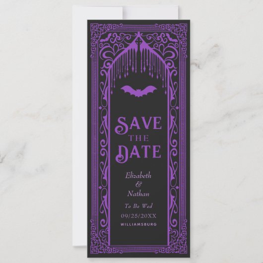 Gothic Vampire Kathedrale Save the Date Einladung (Vorderseite)