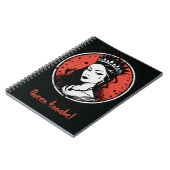 Gothic Vampire Queen Halloween, Red und Black Notizblock (Linke Seite)