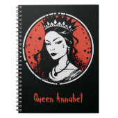 Gothic Vampire Queen Halloween, Red und Black Notizblock (Vorderseite)