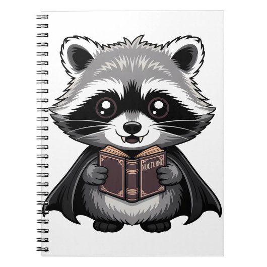 Gothic Vampire Raccoon Bookish Notizblock (Vorderseite)