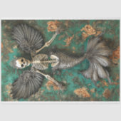 Gothic Vampire Skeleton Mermaid Skull Decoupage Seidenpapier (Vorderseite)