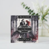 Gothic/Vampire Wedding Einladung (Stehend Vorderseite)