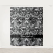 Gothic Vampires Crypt Friedhofszene mit Fledermäus Wandteppich (Vorderseite)