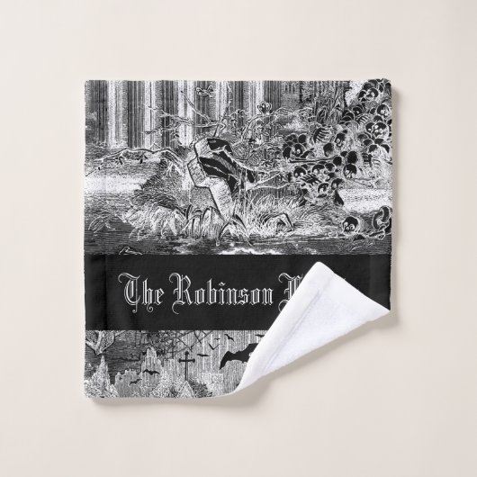 Gothic Vampires Crypt Graves Bats Skulls Goth Badhandtuch Set (Waschlappen)