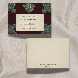 Gothic Velvet Secrets Abschlussgeschenk-Einlage Mitteilungskarte