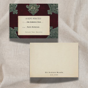 Gothic Velvet Secrets Abschlussgeschenk-Einlage Mitteilungskarte