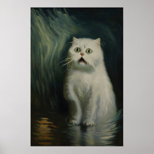 Gothic-verängstigte-Katzen-Kunst-Victorianischer-V Poster