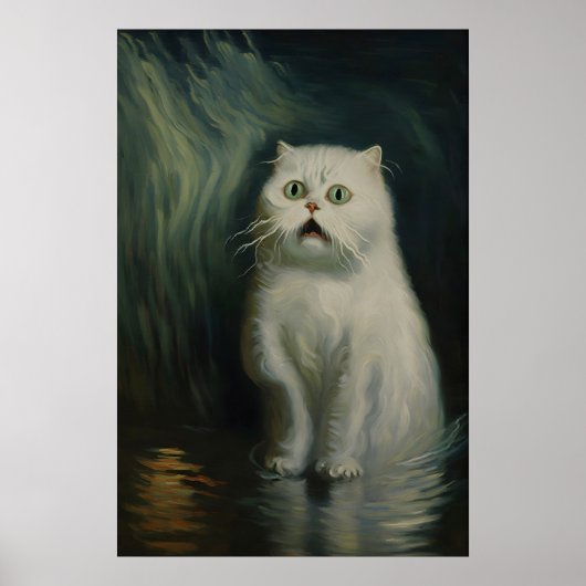 Gothic-verängstigte-Katzen-Kunst-Victorianischer-V Poster (Vorne)