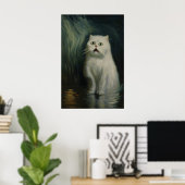 Gothic-verängstigte-Katzen-Kunst-Victorianischer-V Poster (Heimbüro)