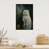 Gothic-verängstigte-Katzen-Kunst-Victorianischer-V Poster (Küche)