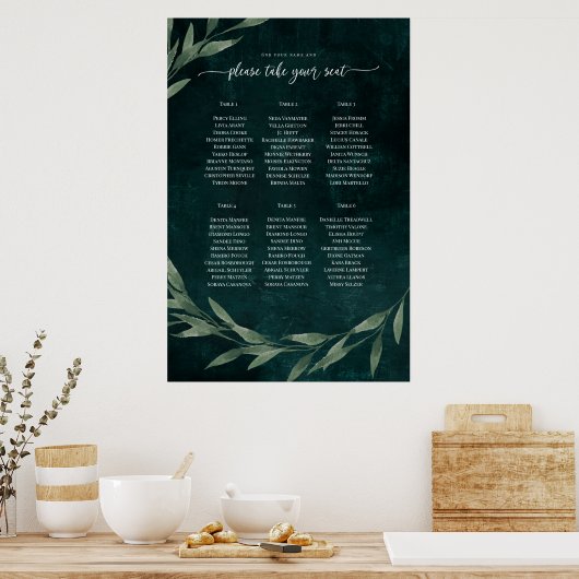 Gothic Verlass Träume EMERALD GREEN, Sitzplan Po Poster (Küche)