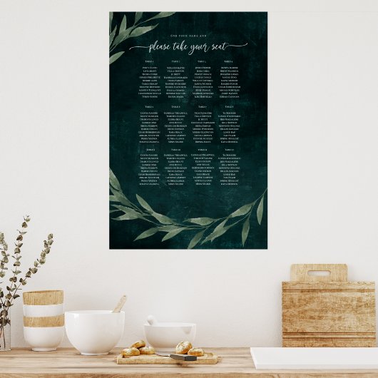 Gothic Verlass Träumerei EMERALD GREEN, Sitzplan Poster (Küche)