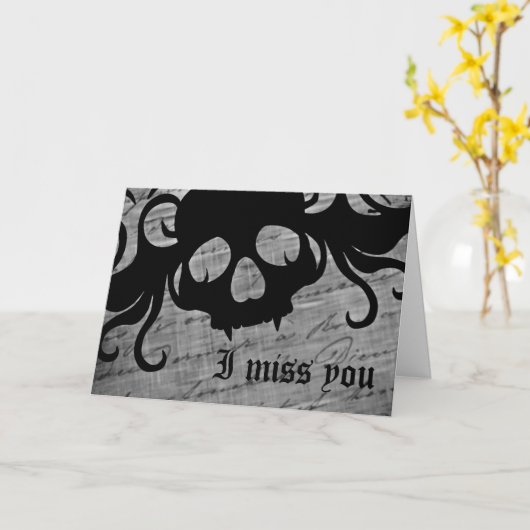 Gothic vermisst Sie Karte (Gelbe Blume)