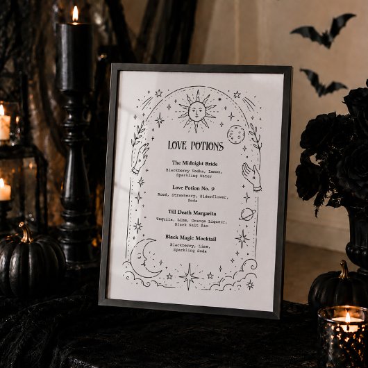 Gothic-verwunschene Halloween-Brautjungfernabschie Poster